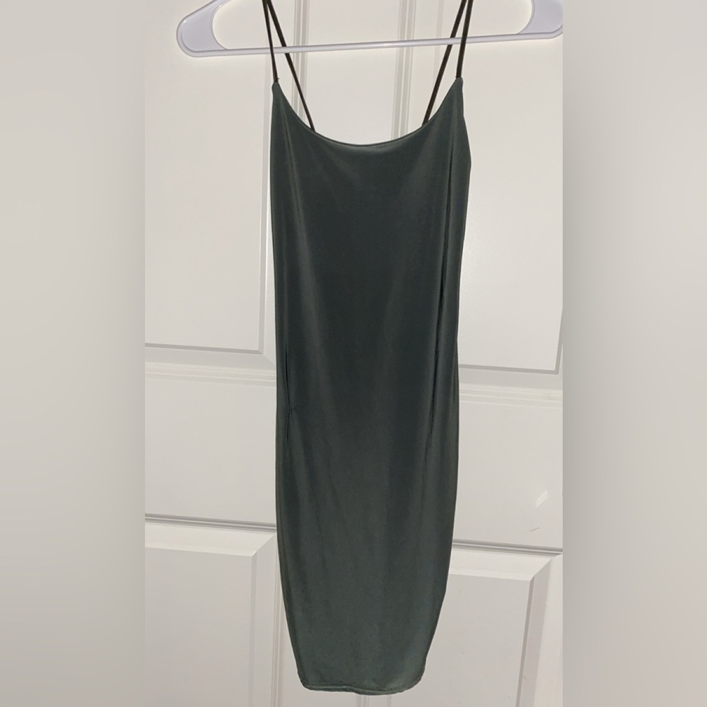 PrettyLittleThing Bodycon army green dress